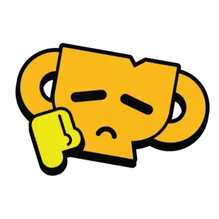 👎 63ef7a2c trophée, triste, pouce vers le bas, dessin animé, jaune telegram sticker