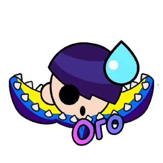 😮 096bae64 Oro desenho animado, adesivo, expressão, arte digital telegram sticker