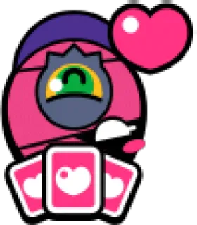 ❤️ 4a47cd5b serce, gra karciana, korona, postać, różowy telegram sticker