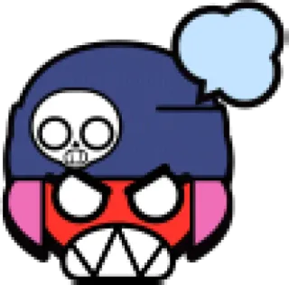 😡 8e8b74ba zły, czaszka, kreskówka, czerwona twarz telegram sticker