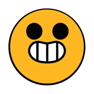 😁 5c1fb2ed Emoji, Wajah, Gigi, Kuning telegram sticker