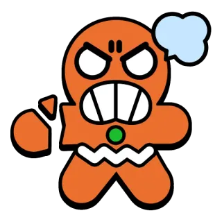 😡 758ef2cf manusia roti jahe, marah, kartun, kue kering, manis, hidangan penutup telegram sticker