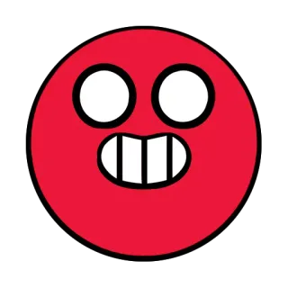 🤬 ad1dbd4d merah, lingkaran, wajah, emoji, gigi, kartun telegram sticker