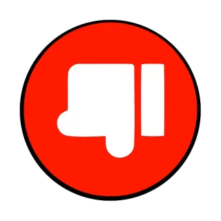 👎 cb5c0d46 Jempol ke bawah, Tidak suka, Tidak, Negatif, Lingkaran merah, Gerakan tangan telegram sticker