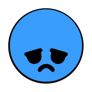 ☹️ e5356b3c sedih, emosi, emoji, biru telegram sticker
