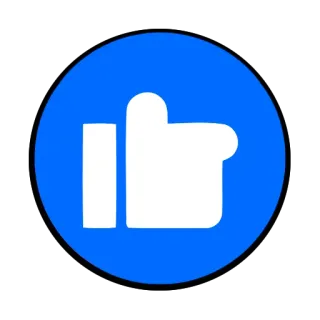 👍 f8d4e4c6 Suka, Like, Media sosial, Biru, Gestur telegram sticker