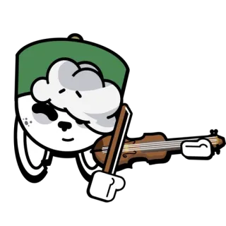 🎻 0a38075d naklejka, kreskówka, muzyka, skrzypce, postać, słodki telegram sticker