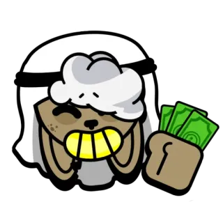 🇪🇬 5110fb8a pies, pieniądze, kreskówka, naklejka, chleb, dolar telegram sticker