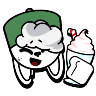 🍹 753feef6 Kreskówka, Postać, Napój, Shake, Kapelusz, Słodkie telegram sticker