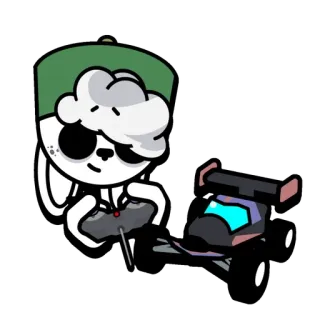 🚗 7bd6c8ed królik, zdalne sterowanie, autko, postać, sztuka cyfrowa telegram sticker