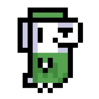 🦖 bdfc76e4 Pixel art, Zielony, Biały, Postać, Abstrakcja telegram sticker