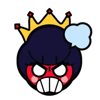 😡 3cbb1317 wütend, Cartoon, Gesicht, Krone, Emoji, rotes Gesicht telegram sticker