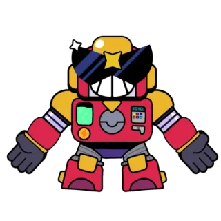 😁 530716a0 Roboter, Cartoon, Sonnenbrille, Figur telegram sticker