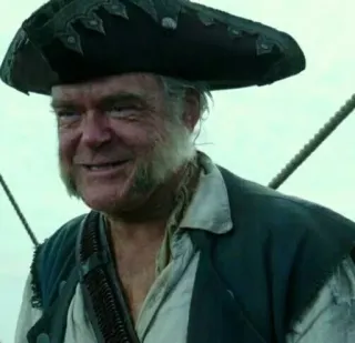 😄 033bbf49 Joshamee Gibbs Pirates of the Caribbean pirate, captain, movie, ship, ocean telegram sticker