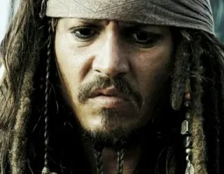 😒 40c0d34a Jack Sparrow Pirates of the Caribbean pirate, captain, johnny depp, movie, dreadlocks telegram sticker