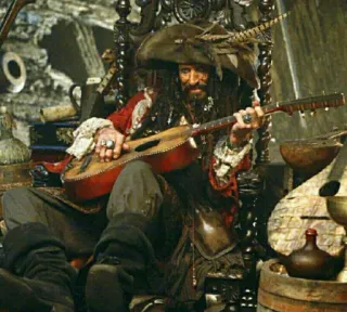 😎 7d98a0c5 Hector Barbossa Pirates of the Caribbean pirate, captain, Barbossa, instrument, sea telegram sticker