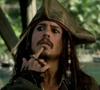 🤔 9be3417c Jack Sparrow Pirates of the Caribbean pirate, captain, depp, johnny, movie telegram sticker