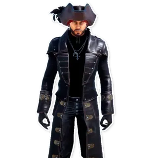 💀 b3bbba5e 海盗, 服装, 男人, 帽子, 外套 telegram sticker