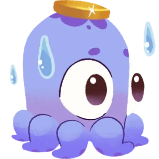 😶 50126b82 purple, monster, sweating, crown, cartoon, character, one-eyed telegram sticker