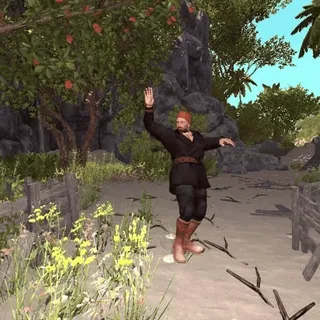 🥳 398bdff8 man, orange hat, boots, nature telegram sticker