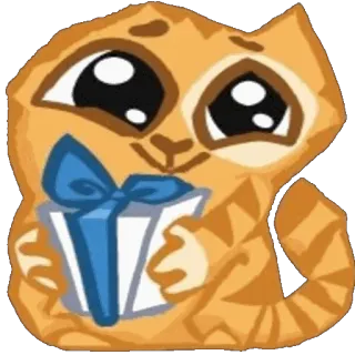 🤑 2d777dae kucing, anak kucing, hadiah, kado, imut, binatang, stiker whatsapp sticker