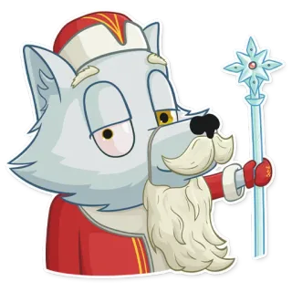 🎅 4fe524db serigala, kartun, musim dingin, karakter, tahun baru, liburan whatsapp sticker