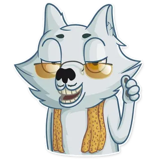 👍 8e5becf2 serigala, kacamata, hewan, kartun, senang whatsapp sticker