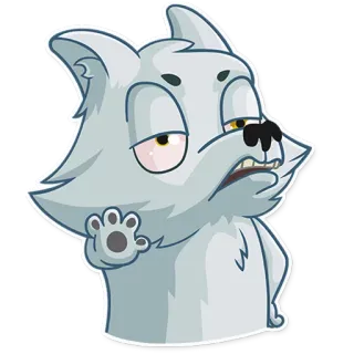 ✋ 96224403 serigala, binatang, kartun, bosan, lelah, jijik whatsapp sticker