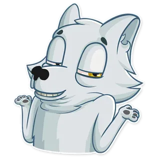 😉 c4cd1664 serigala, kartun, hewan, karakter, ekspresi, angkat bahu whatsapp sticker