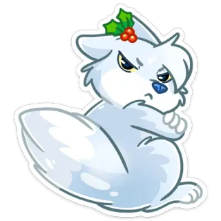 😒 5bc96e24 zwierzę, zima, słodki, kreskówka, święto, boże narodzenie, lis, naklejka whatsapp sticker
