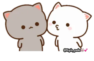😘 149e6603 кот, милый, поцелуй, стикер, мультфильм telegram sticker