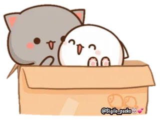 😁 38e8a177 милые, каваи, кошки, коробка, животные telegram sticker