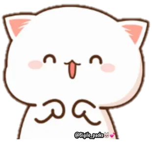 😄 5ea12122 кот, милый, каваий, персик, наклейка, моти telegram sticker