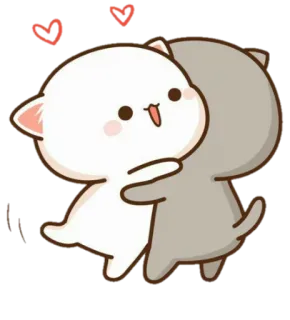 🤗 923b9aee кот, милый, любовь, объятие, каваий, peachcat telegram sticker