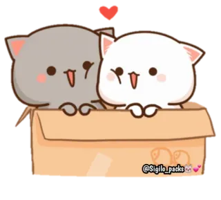 🥰 c98ac434 @SIGILO_packs кот, коробка, милый, любовь, наклейка telegram sticker