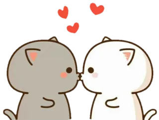 💏 ce689a3d кошки, любовь, поцелуй, животные, милые telegram sticker