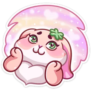 ☺️ 1e704b26 Hase, niedlich, Aufkleber, Cartoon, Tier, Illustration telegram sticker