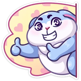 👍 bd161870 tier, hase, niedlich, cartoon, daumen hoch, positiv, illustration telegram sticker