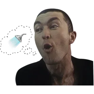 🌧 711bca64 男, シャワー, きれい, 考える, 面白い telegram sticker