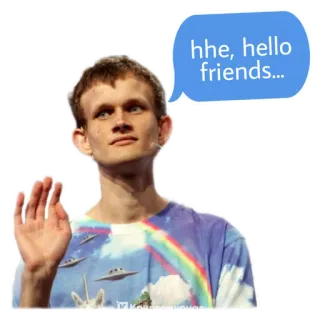 👋 633a0bc8 hhe, hello friends... bonjour, amis, salutation, vitalik buterin, ethereum telegram sticker