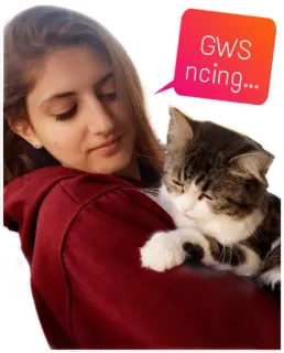 ☺️ 727d2a02 GWS 
encing... chat, femme, animal de compagnie, fille, animal telegram sticker