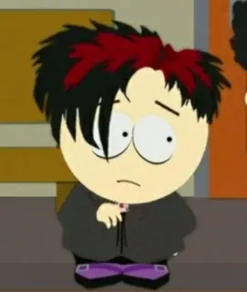 🖕 26edc88e Goth Kid South Park Мультфильм, Готика, Персонаж, Южный парк, Анимация telegram sticker