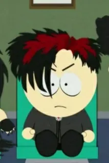 🖕 616bcb34 South Park goth kid South Park Мультфильм, Гот, South Park, Персонаж telegram sticker