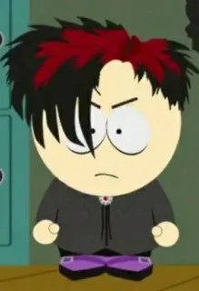 🖕 63605209 Pete Thelman South Park Южный парк, Пит Телман, гот, мультсериал, мультфильм, персонаж, смешной, комедия telegram sticker