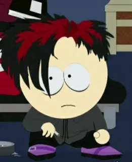 🖕 8bbd6cc9 Michael South Park Южный Парк, Майкл, готика, сигарета, мультфильм telegram sticker