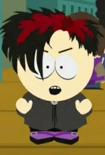 🖕 c2bded16 Goth kid South Park Мультфильм, Готика, Южный Парк, Персонаж, Смешной telegram sticker