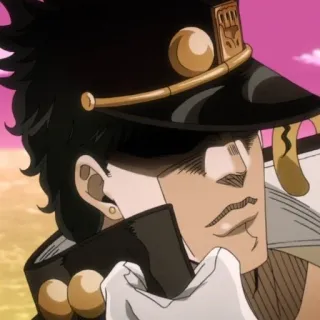 🤕 a3b72ad2 Jotaro Kujo JoJo's Bizarre Adventure Jotaro Kujo, Anime, Manga, JoJo's Bizarre Adventure, Personage, Hoed, Portret telegram sticker