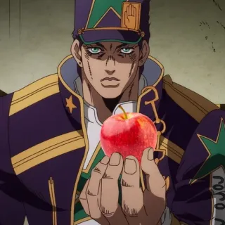 🍎 ef149635 Jotaro Kujo JoJo's Bizarre Adventure Anime, Jojo, Jotaro, Personage, Appel, Jojo's Bizarre Adventure telegram sticker