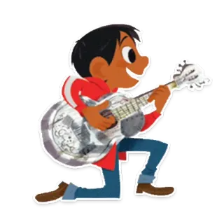 🙂 721f64ac Miguel Rivera Coco Coco, Miguel Rivera, Disney, Pixar, guitare, musique, dessin animé telegram sticker
