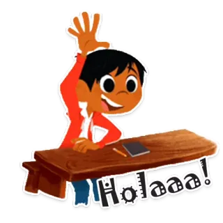 👋 ab77c366 Miguel Rivera Coco Holaaa! Coco, Miguel, Disney, Pixar, Espagnol, Bonjour, Salutation, Dessin animé telegram sticker